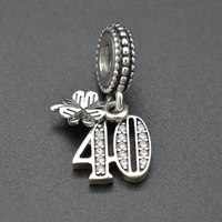 925 sterling silver zircon inlaid digital 40 silver bracelet hanging ornaments popular in europe and the united states