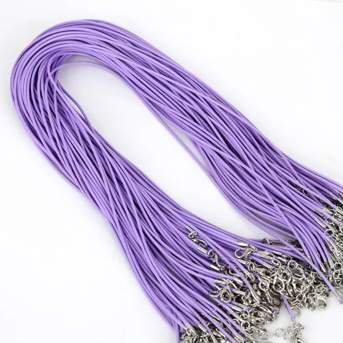 Light Purple 10 шт./лот, кожаные цепочки, браслет, подвеска, амулеты с застежкой-омаром, для самостоятельного изготовления ювелирных изделий, шнур 1,5 мм - Цвет: Light Purple