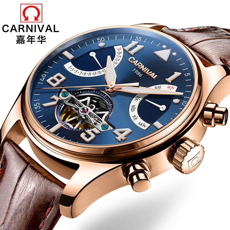 

Switzerland Carnival Brand Luxury Mens Watches Multi-function Watch Men Sapphire reloj hombre Luminous relogio Clock C8783-10