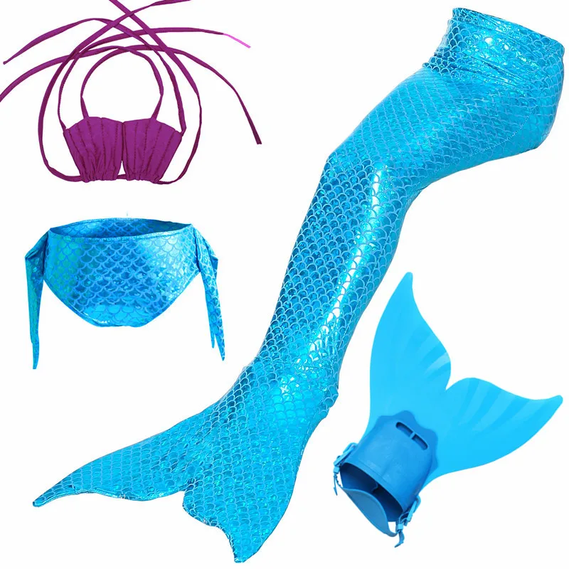 4 шт./компл. изящный хвост русалки с моноплавниками бикини для девочек детские