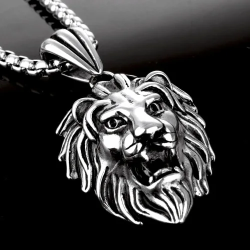 Цепочка с подвеской в виде льва из нержавеющей стали | Украшения и аксессуары