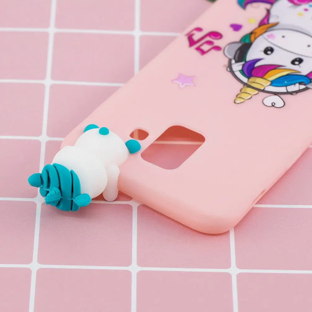 Мягкий силиконовый 3D-чехол для телефона Samsung Galaxy A6 2018 милые чехлы с единорогом