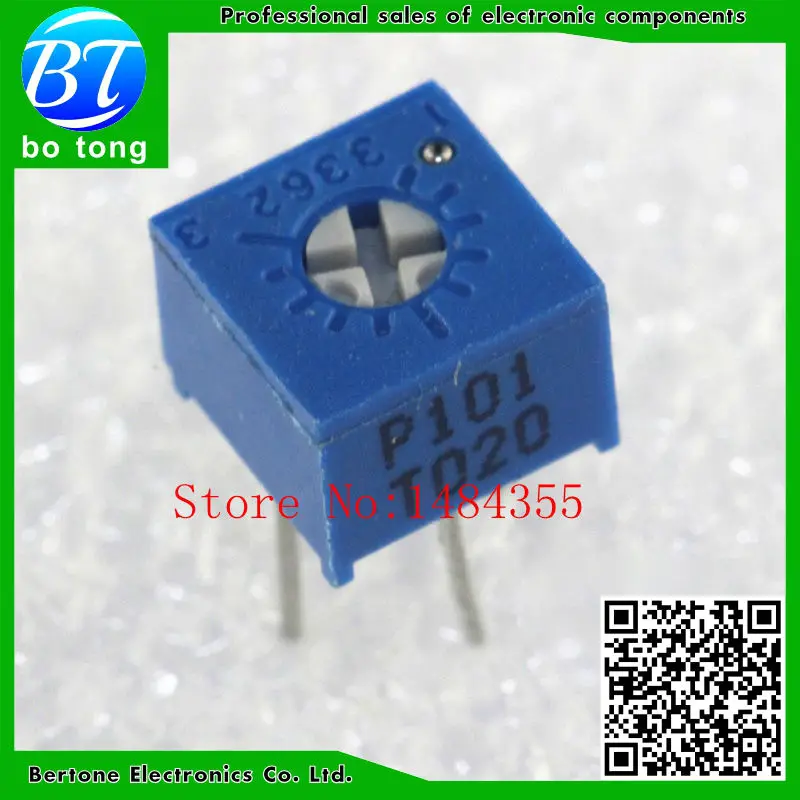 20 шт. 3362P-1-101LF 3362 P 100 Ом 3362P-1-101 3362P-101 P101 Триммер Потенциометр переменный резистор -