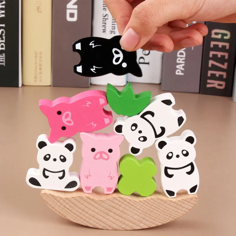 Детские пазлы для балансировки животных обучающие игрушки детей 3 лет деревянные