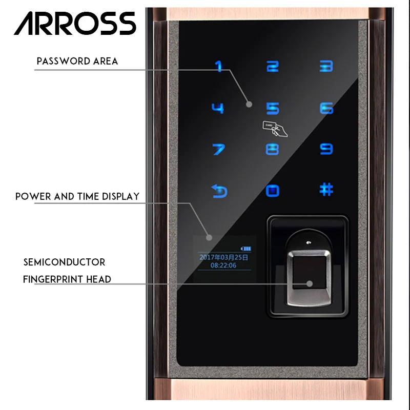 ARROSS дверной замок отпечатков пальцев электронный Интеллектуальный