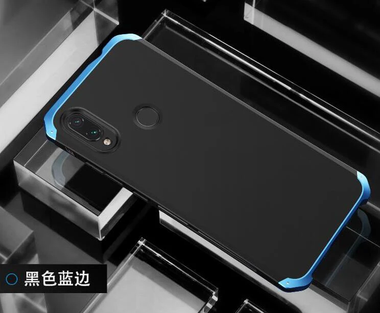 Чехол для Xiaomi Redmi Note 7 Алюминиевый металлический каркас твердый пластиковый чехол на заднюю панель для Xiaomi Redmi Note 7 Fundas Coque Shell - Цвет: Темно-фиолетовый