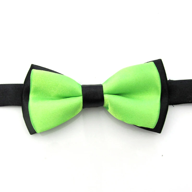 Black Apple Green Wedding Classic Kid Suit Neckwear Baby Boy's Baby Fashion Solid Color Adjustable Bowtie Children Two Tone Pet Dog Cat Bow Tie - Цвет: Black Apple Green