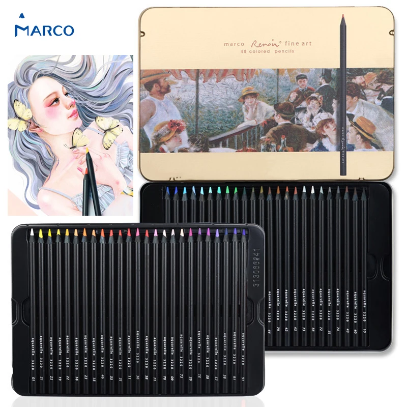 

Цветные карандаши Marco 3200 Renoir premier, "Ланч на яхте", 24/36/48 цветов, на масляной основе, 3,7 мм, растушевываются, изготовлены из дерева