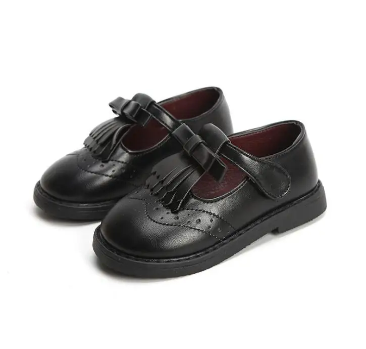 Новинка Весна 2019 детская обувь в британском стиле повседневная с бантом