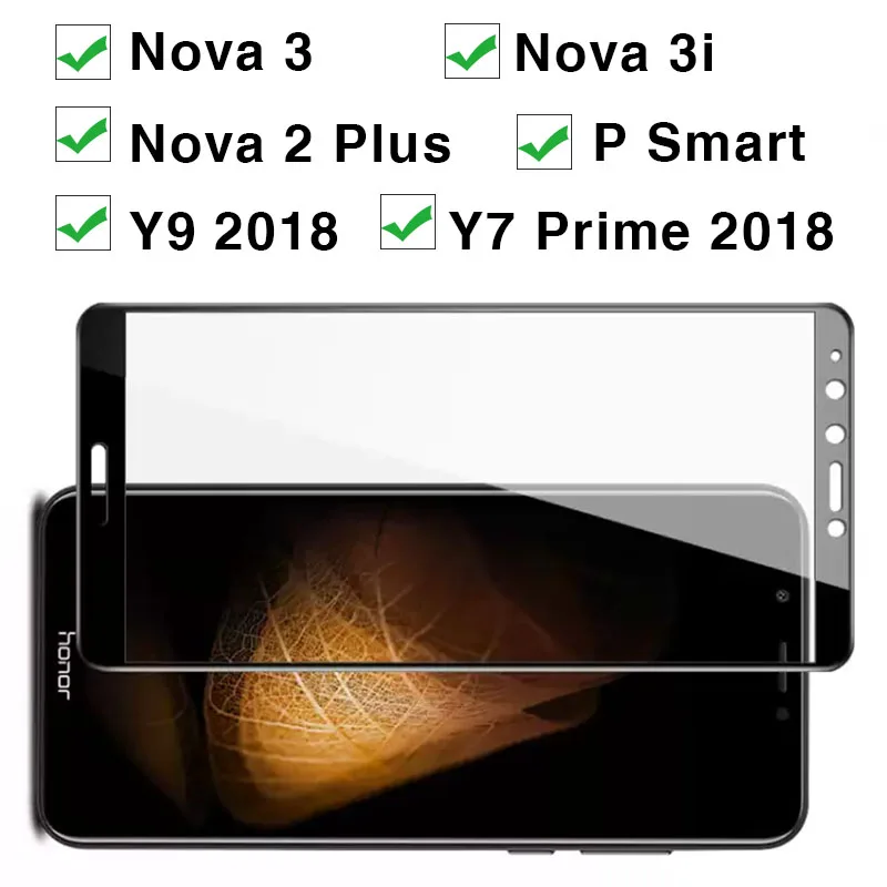 5d Защитное стекло для Huawei P Smart Nova 3 3i 2 Plus Y7 Prime 2018 Y9 закаленное на Huawey Psmart Nova3 I I3