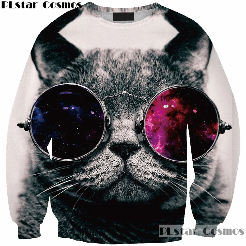 

PLstar Cosmos Newest Cool Glasses Cat 3D Prints Sweatshirts thin tops tee Sweatshirt unisex fashion sweatshirtsize S-5XL