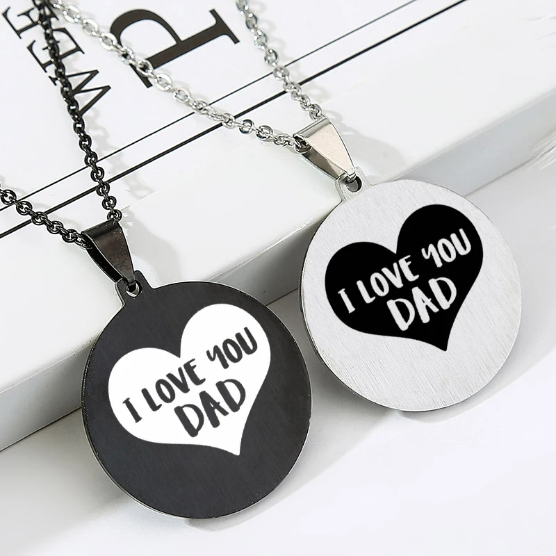 Ожерелья из нержавеющей стали с надписью I Love You Dad's Day ювелирные изделия