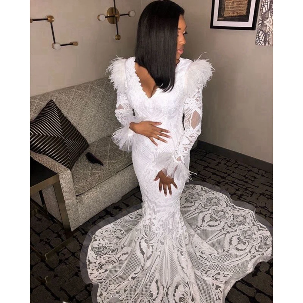 Белые платья для выпускного вечера 2019 черное платье русалки с v-образным вырезом