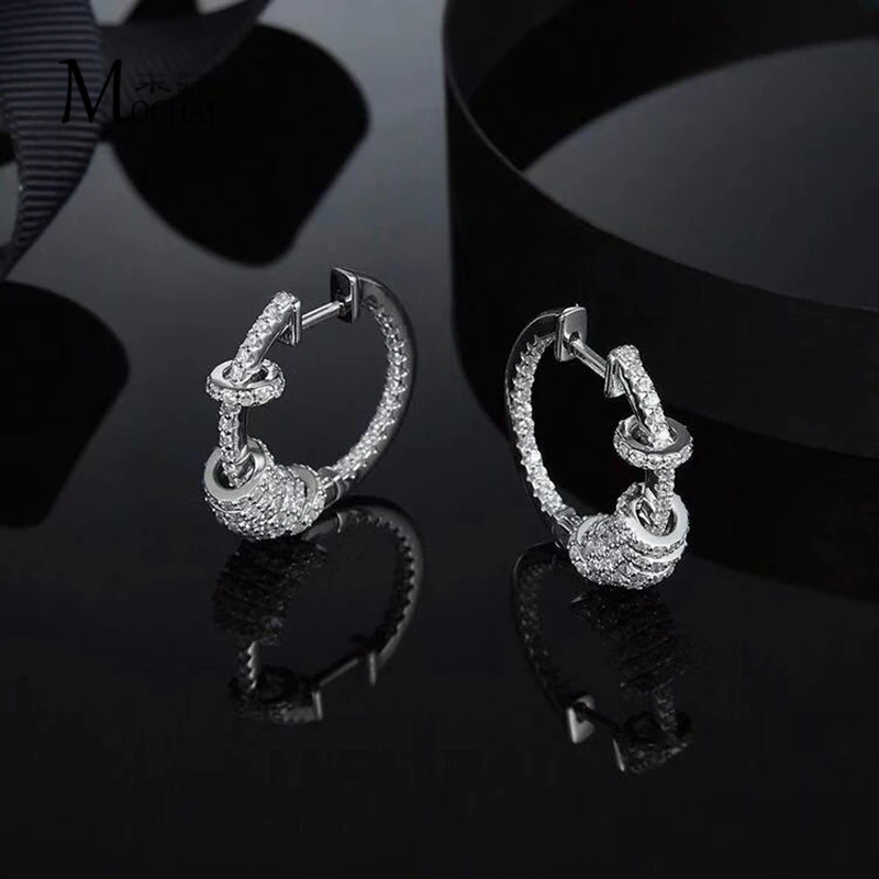 Модные серьги женские в виде Соединенных колец элегантные темпераментные модели