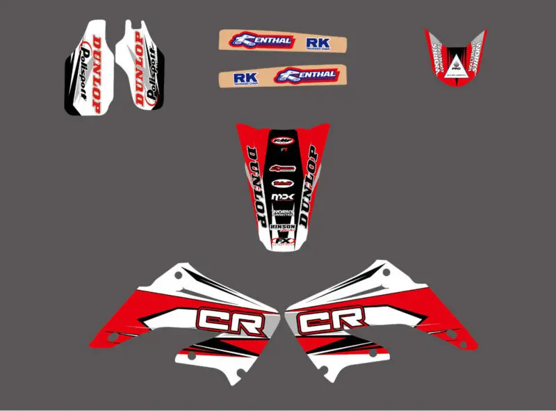 Графические и Фоновые наклейки наборы для Honda CR125 CR250 2002 2003 2004 2005 06 07 08 09 10 11 2012 CR 125