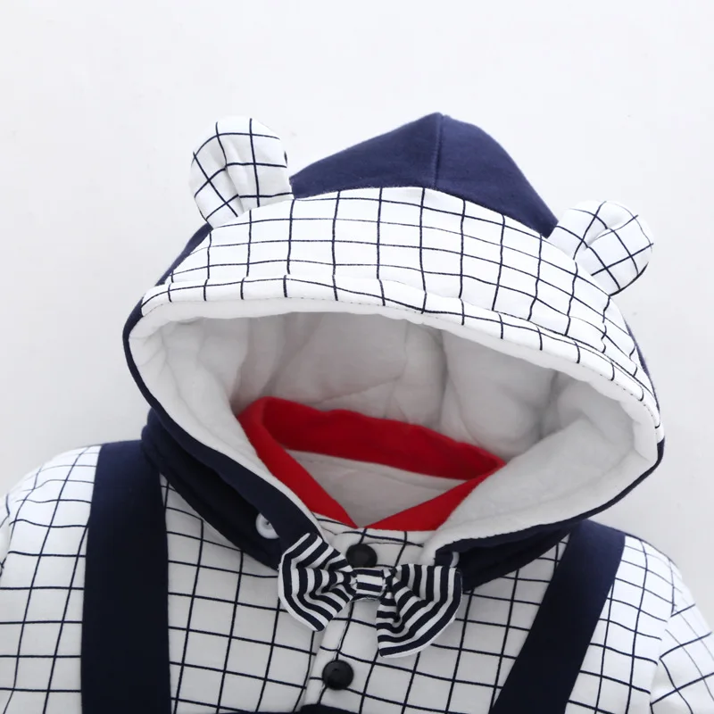 Winter infants jumpsuit romper baby boy girl thickening long sleeve hooded detachable | Детская одежда и обувь