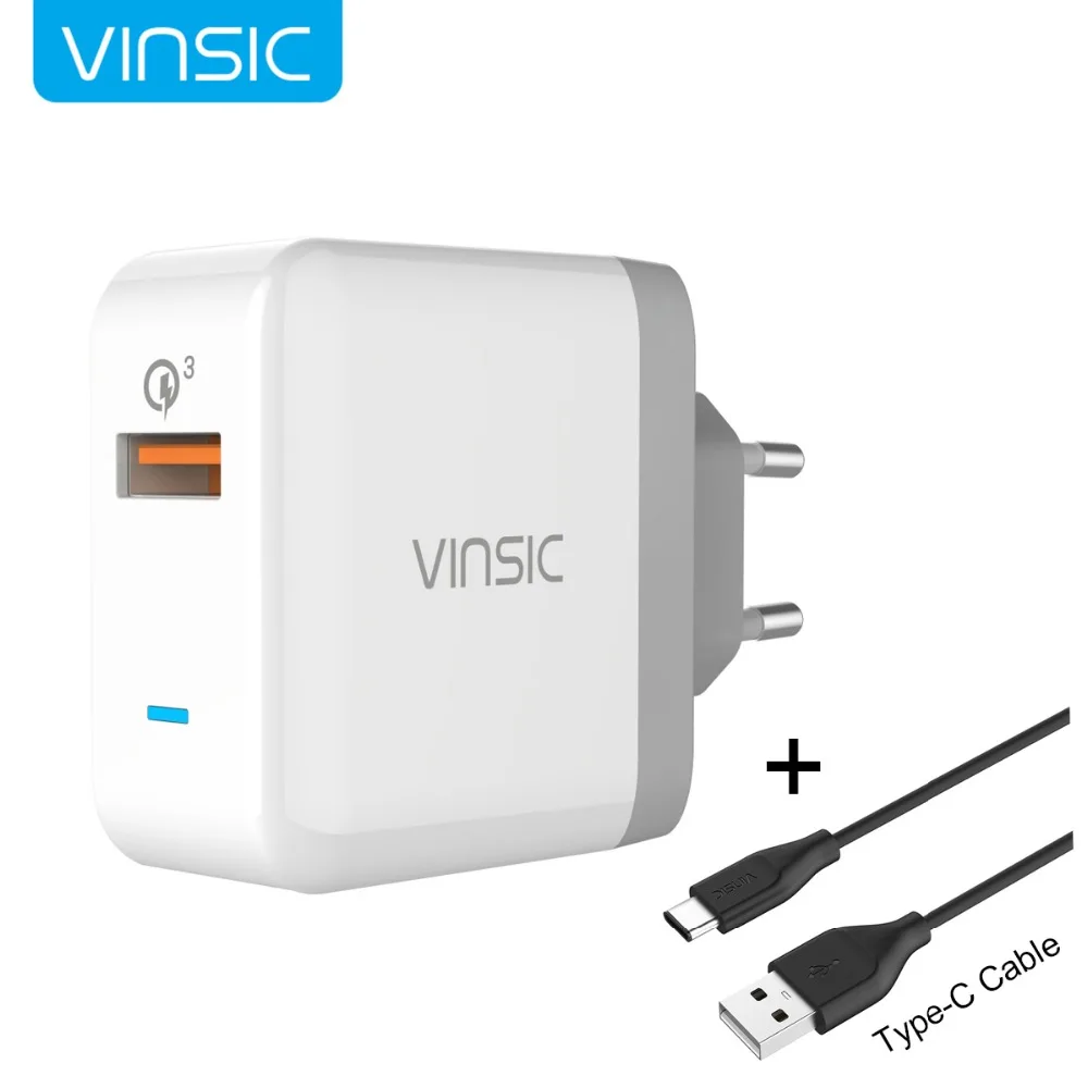 Внешний аккумулятор VINSIC Quick Charge 3 0 QC3.0 USB настенное Зарядное устройство Походное