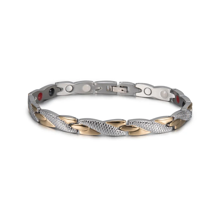 silver gold color Vinterly, Энергетический Браслет для здоровья, мужской, крест, нержавеющая сталь, магнитный браслет, мужской, золотой цвет, цепочка, звено, браслет для мужчин, ювелирное изделие - Окраска металла: silver gold color