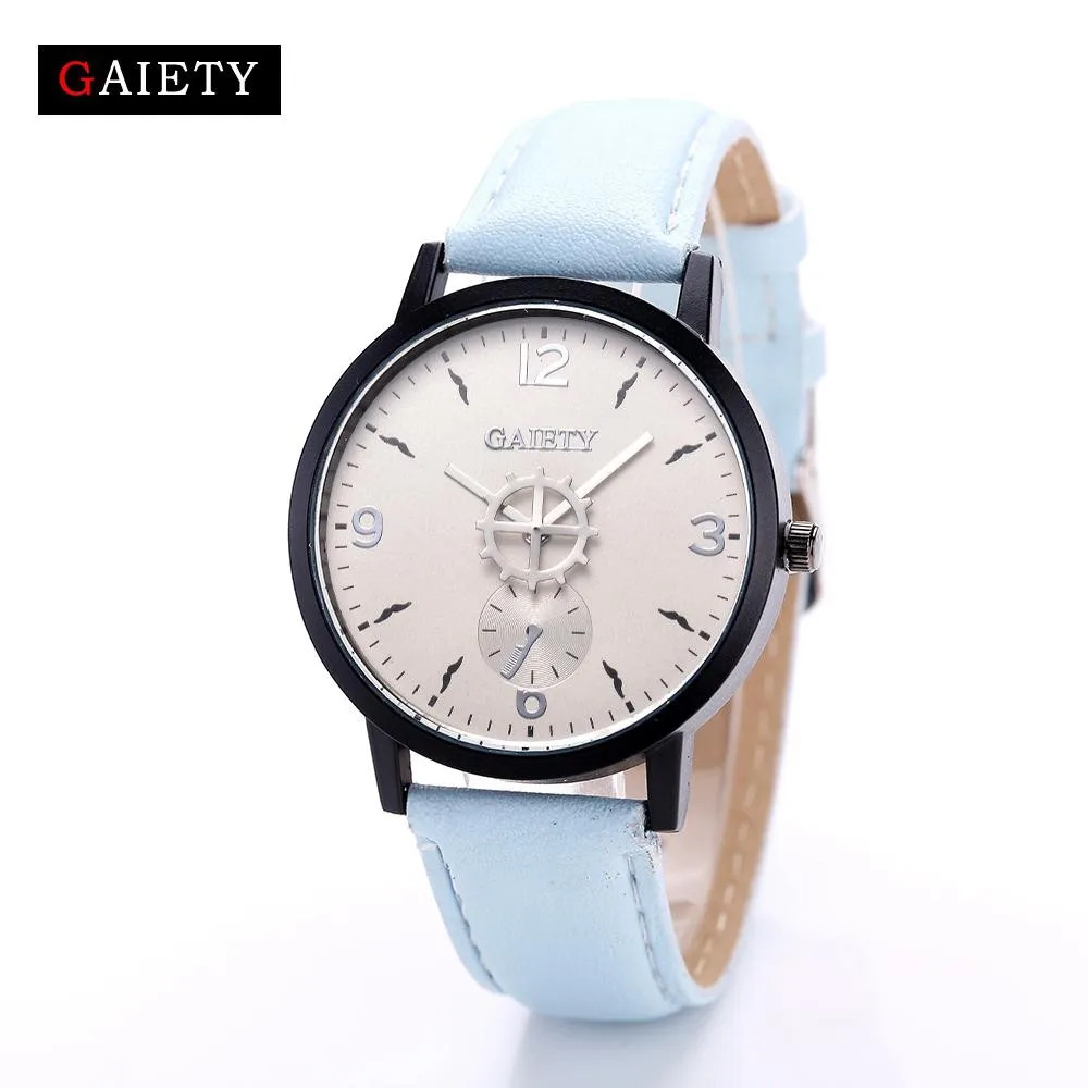 GAIETY Топ люксовый бренд женские часы для отдыха модные кожаные кварцевые наручные