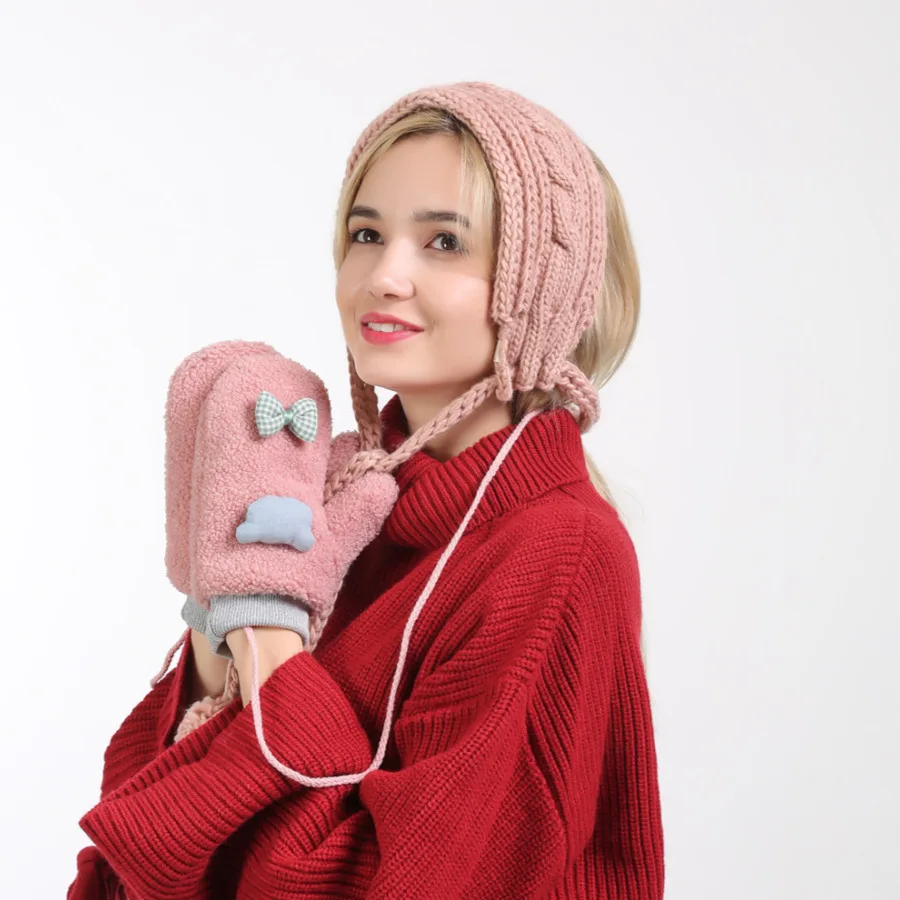 2018 осень зима ткань облака милые толстые теплые перчатки|Женские перчатки| |