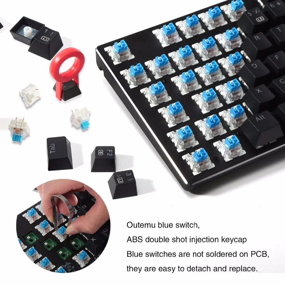 Z 88 Немецкая раскладка с подсветкой Механическая игровая клавиатура RGB
