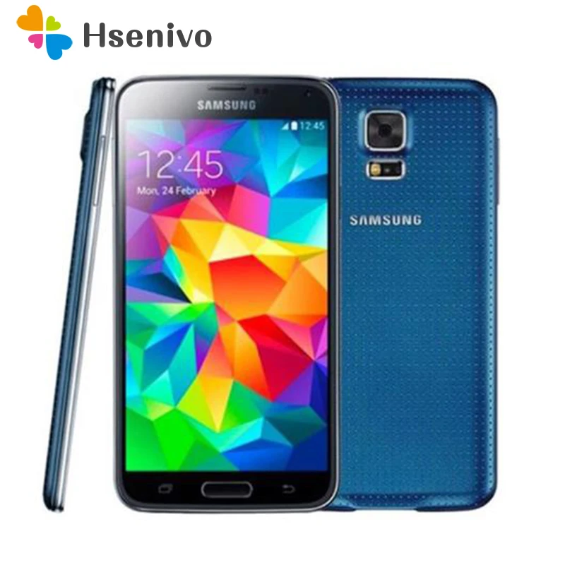 Восстановленный Samsung S5 оригинальный телефон Galaxy Мобильный I9600 G900F 5 1 дюймов WIFI GPS