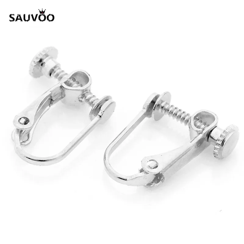 SAUVOO 10 шт./лот античная бронза серебро золото цвет французские серьги клипсы