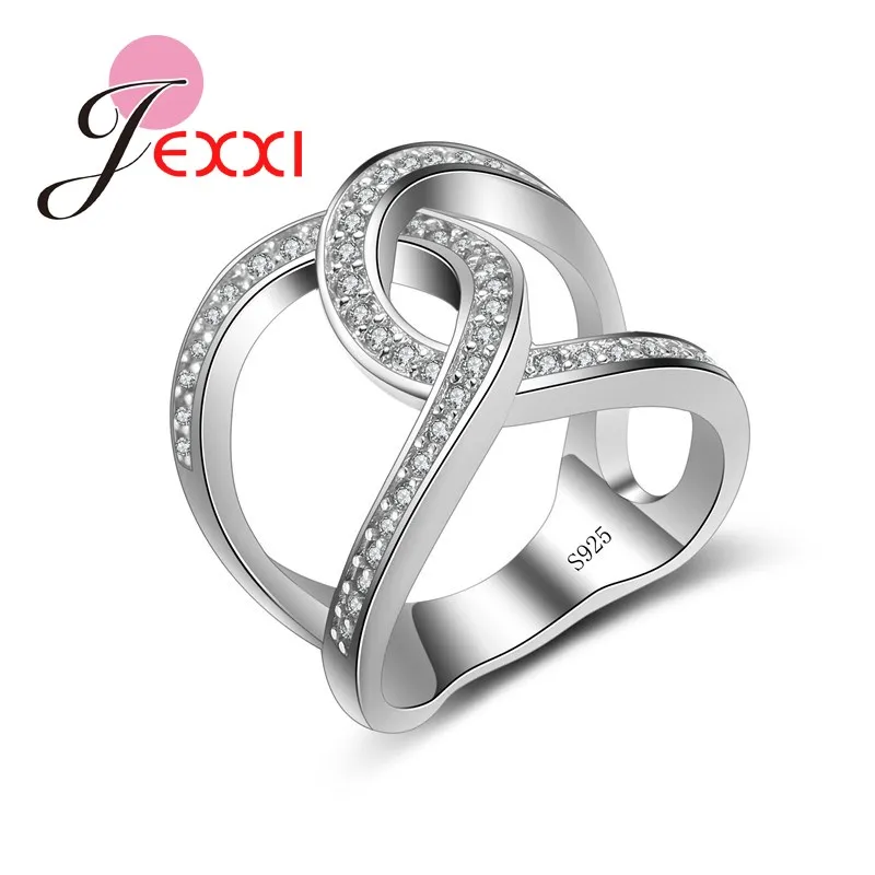 

Female Bijoux Accessories CZ Crystal Stone Ring 925 Sterling Silver Needle Rings for Women Female Accessories Jewelry