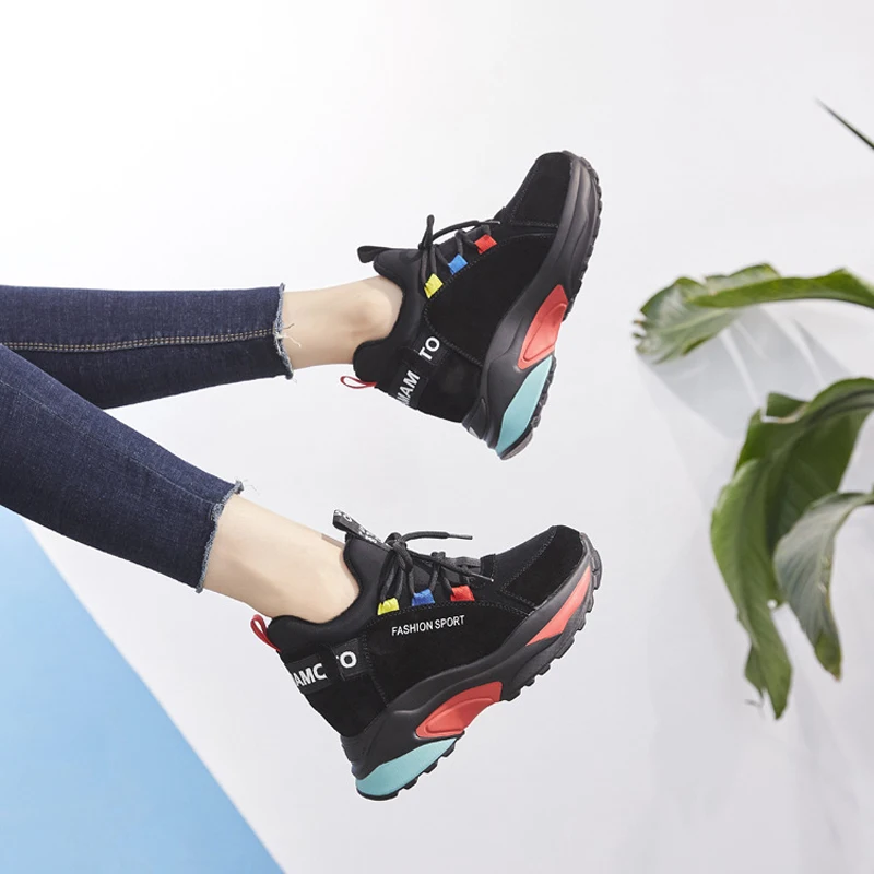 Zapatos de mujer Повседневная обувь Модные женские кроссовки на платформе chaussure Осенняя