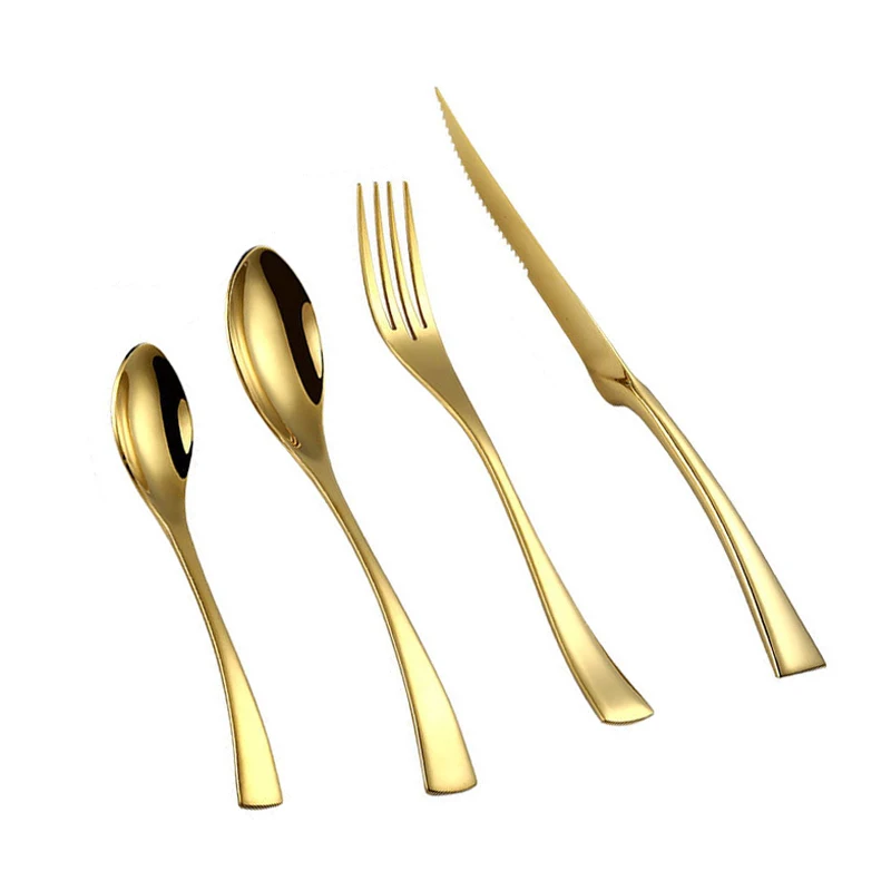 Stainless Steel Soup Scoop Elegant Dinner Fork Tableware 4pcs/set