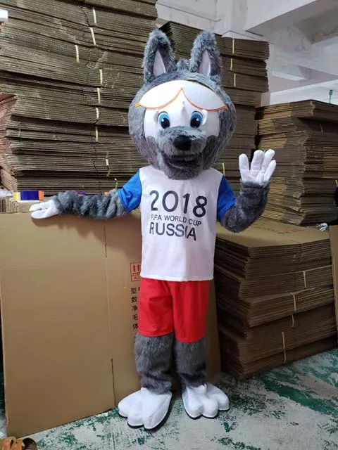 Волк костюм талисмана 2018 русский талисман чемпионата мира te нарядное Футбол