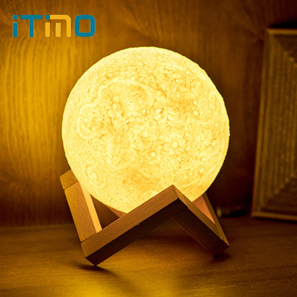 Ночсветильник ITimo с 3D рисунком Декор для дома лампа в виде Луны сенсорным