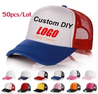 50pcslot oem odm custom logo advertising breathable mesh snapbacks trucker hats adult casual adjustable baseball cap gorros