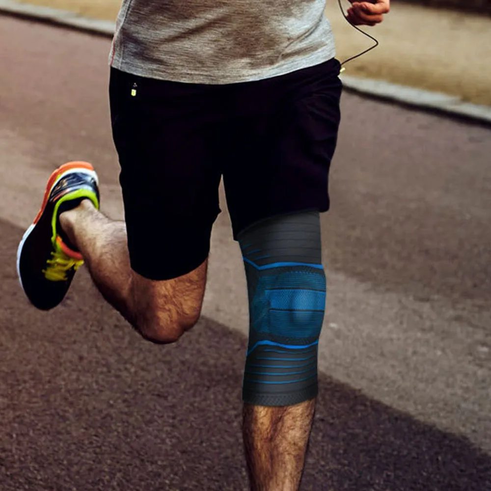 

Hot 1PCS Elastic Knee Support Bracket Kneecap Adjustable Knee Pad Basketball Safety Shoulder Strap Protector Gym Knee Pads