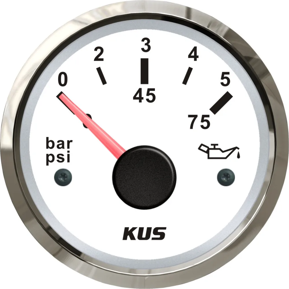 KUS 52 мм Манометр для масла 0 5Bar 75PSI морского авто с красной и Желтой подсветкой