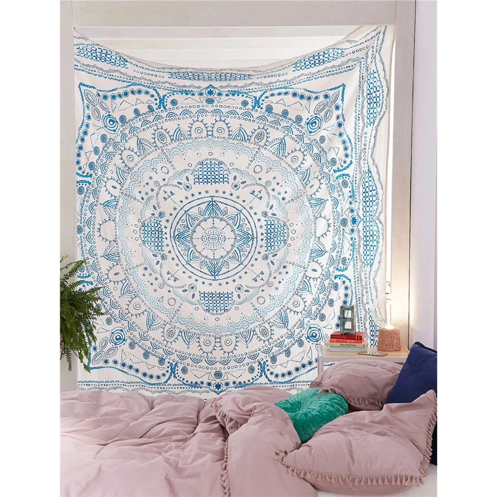 

Boho Decor Wall Tapestry Macrame Wall Hanging Carpet Psychedelic Floral Mandala Wall Cloth Tapestries Dorm Headboard Beach Shawl