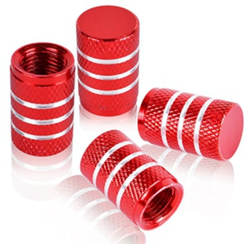 Red Runmade 4x алюминиевые колпачки для Пневматического клапана, колпачки для автомобильных шин, универсальные автомобильные пылезащитные крышки для грузовиков и велосипедов - Название цвета: Red