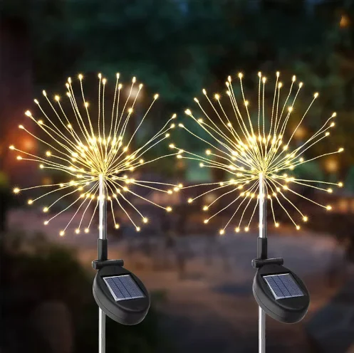 2 шт. Солнечная Светодиодная лампа 105LED Starburst фейерверк сказочная гирлянда пейзаж