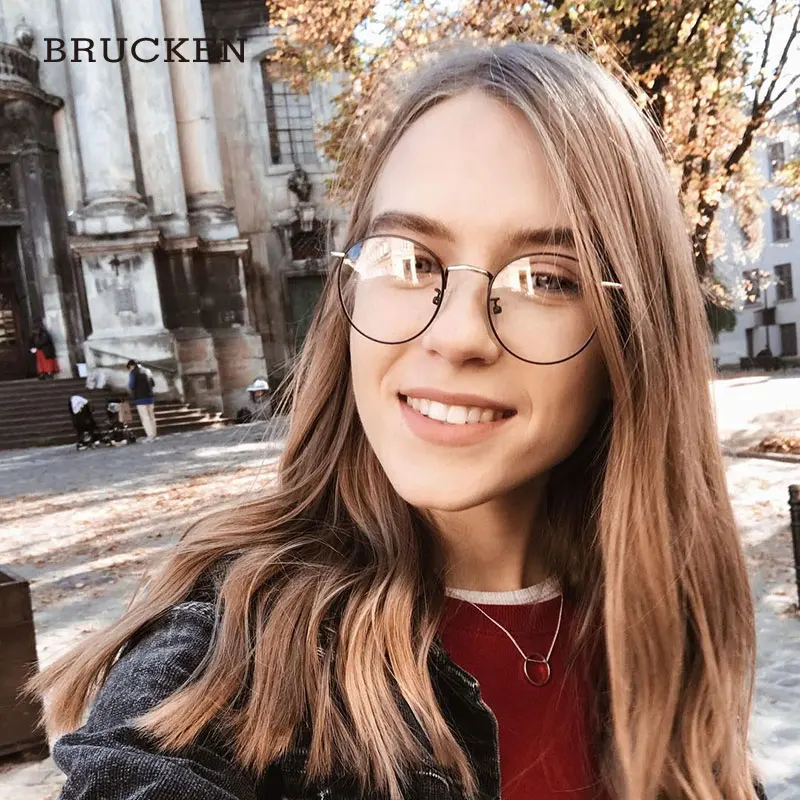 Металлические Женские Мужские Круглые ретро-стиль оправы для женщин винтажные очки прозрачные очки Модные Высокого качества# M5211