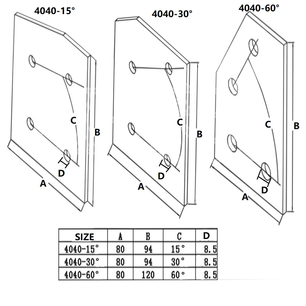 1PCS 15/30/60 degree 4040 Strengthen Plate Joint Board Corner Angle Bracket Connection for Aluminum Profile | Обустройство дома