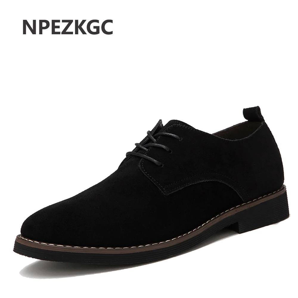 NPEZKGC/кожаная обувь для мужчин; повседневные оксфорды; Новое поступление; модные высококачественные туфли из коровьей замши на плоской подошве; Роскошные брендовые Мокасины