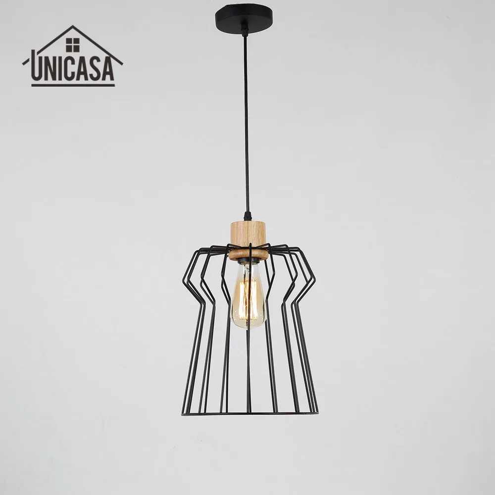 

Античный деревянный Мини светодиодный светильник из кованого железа, осветительные приборы, современный подвесной светильник в стиле ретро, подвесной потолочный светильник