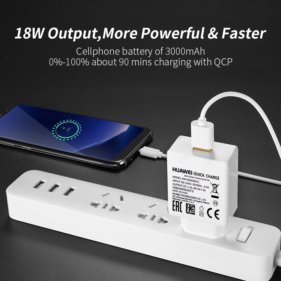 huawei p20 lite зарядное устройство QC 2,0 Быстрая Зарядка адаптер Usb type c кабель для Honor play 9 Nova 3 3e 4 4e p9 p10 mate 20 lite