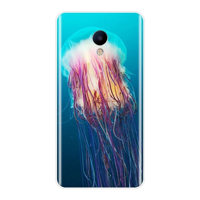Чехол для Meizu M2 M3 M3S M5 M5C M5S M6 M6S M6T силиконовая Мягкая синяя задняя крышка с Медузой
