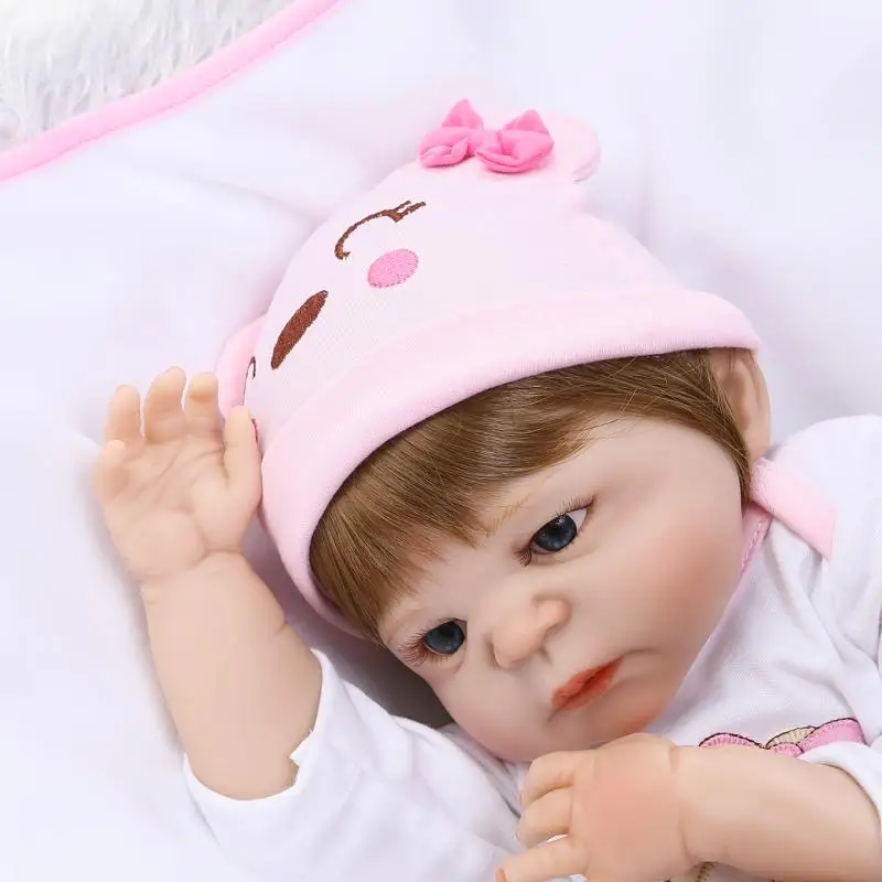 NPK 57 см полностью силиконовая кукла Bebes Reborn реалистичные детские игрушки для