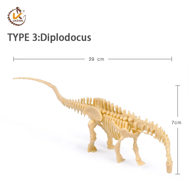 3 шт./лот собрать Скелет динозавры набор раскопки животных блок dig it out комплекты