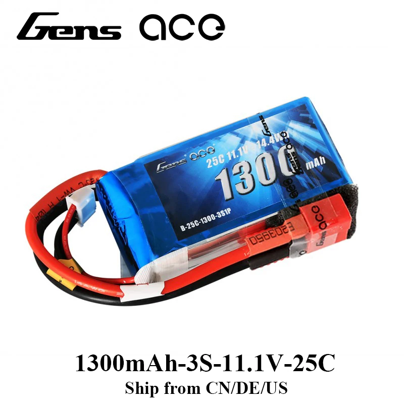 Аккумуляторная батарея Gens ace Lipo 11 1 В 1300 мА/ч 3S 25C с разъемом Deans для