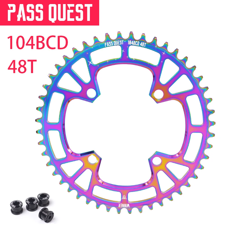 Цепное колесо PASS QUEST 96BCD 32T/36T/38T/40T/42T/44T/46T/48T аксессуар из титанового покрытия с