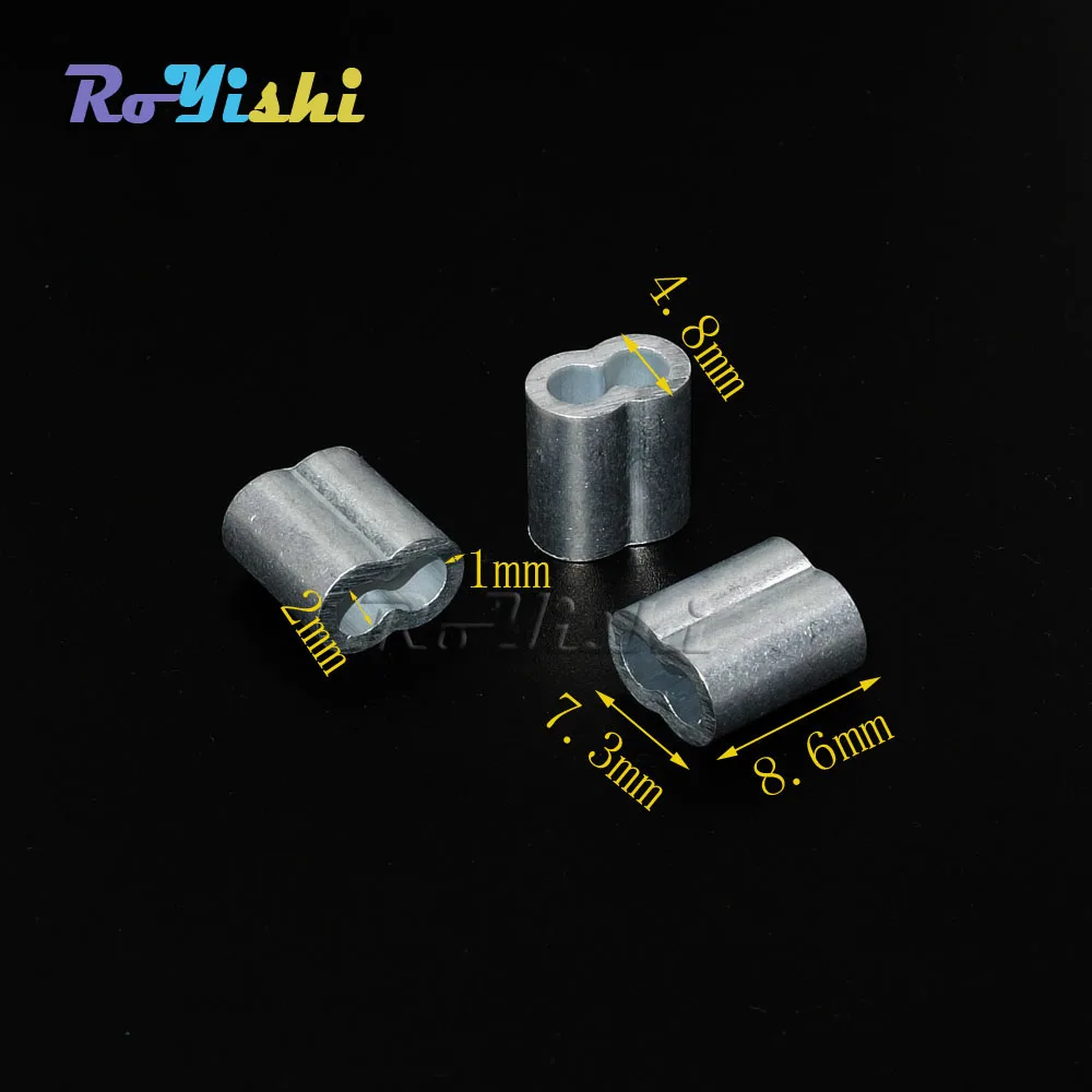 100 шт./упак. 2 мм алюминиевые кабельные обжимные муфты веревочный зажим фитинги