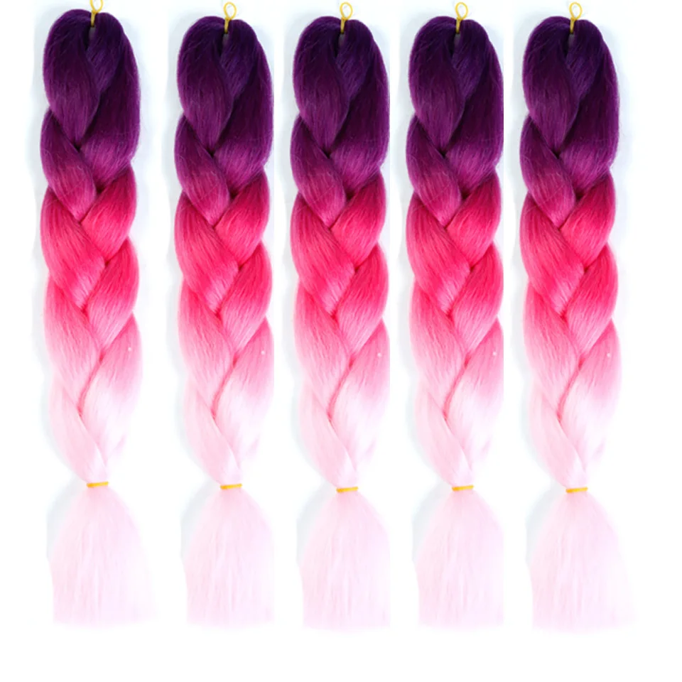 DIFEI Ombre Jumbo синтетические плетеные волосы 1 шт. 24 дюйма огромные косички 100 г